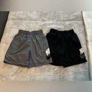 Boys Nike Sportswear Club Woven Black and Gray Athletic Shorts Set